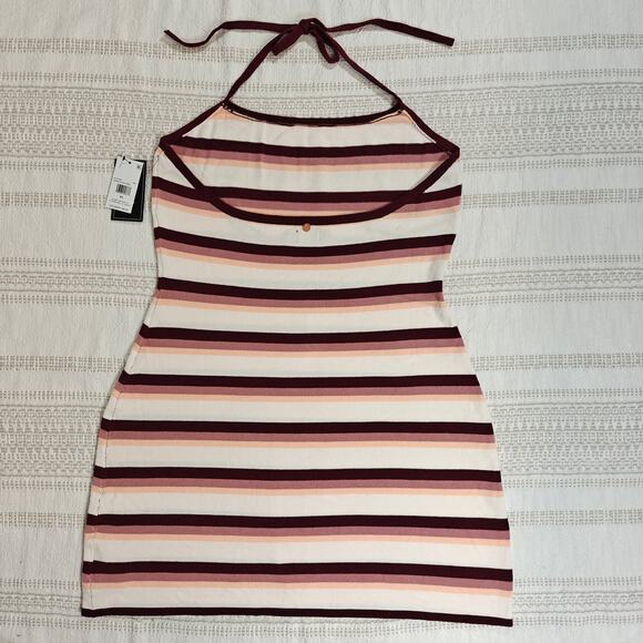 Volcom Gurrl Crush Striped Halter Dress Size XL (12) NWT - Picture 2 of 6